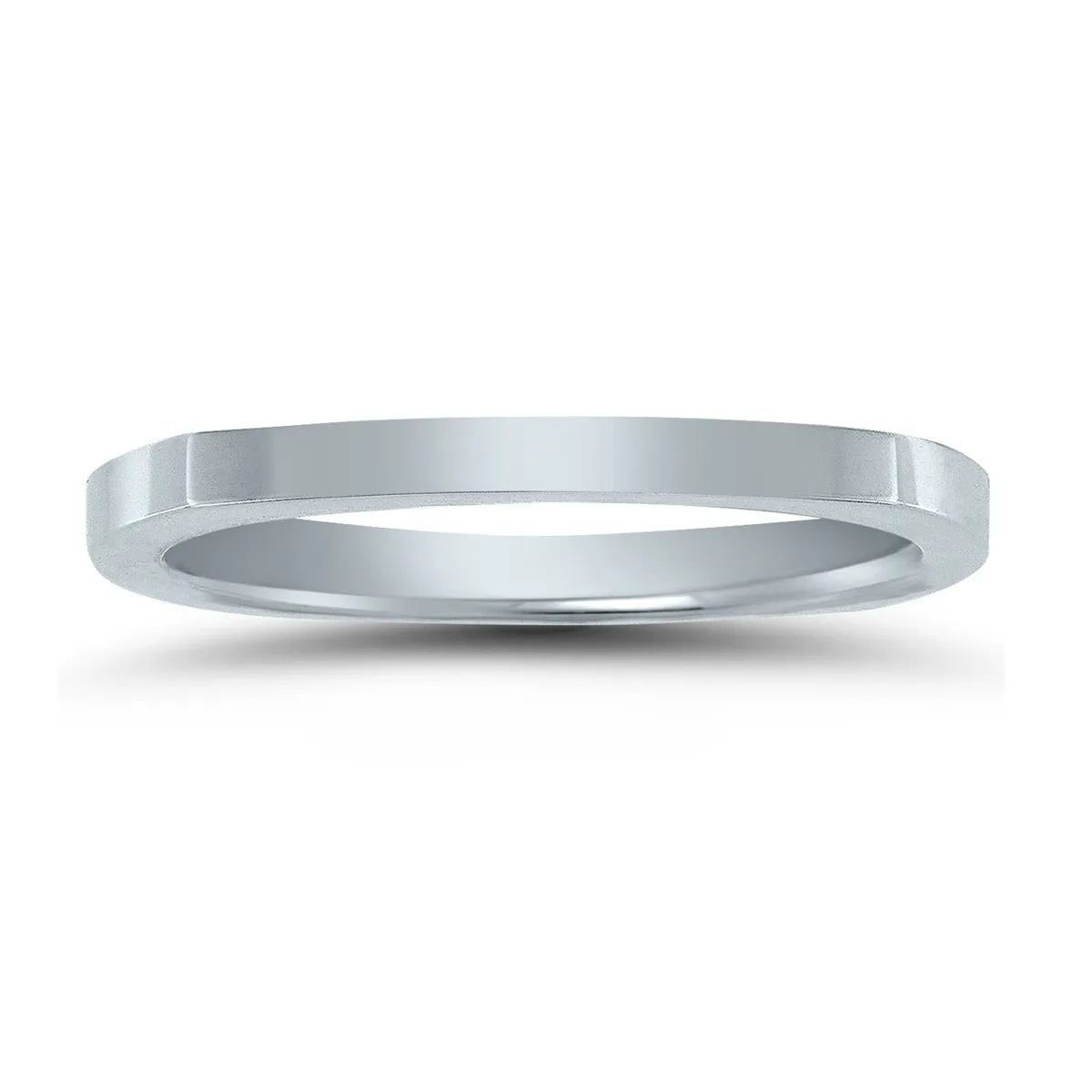 4 Sided Thin 1.5MM Wedding Band in 14K White Gold sold by Zulily