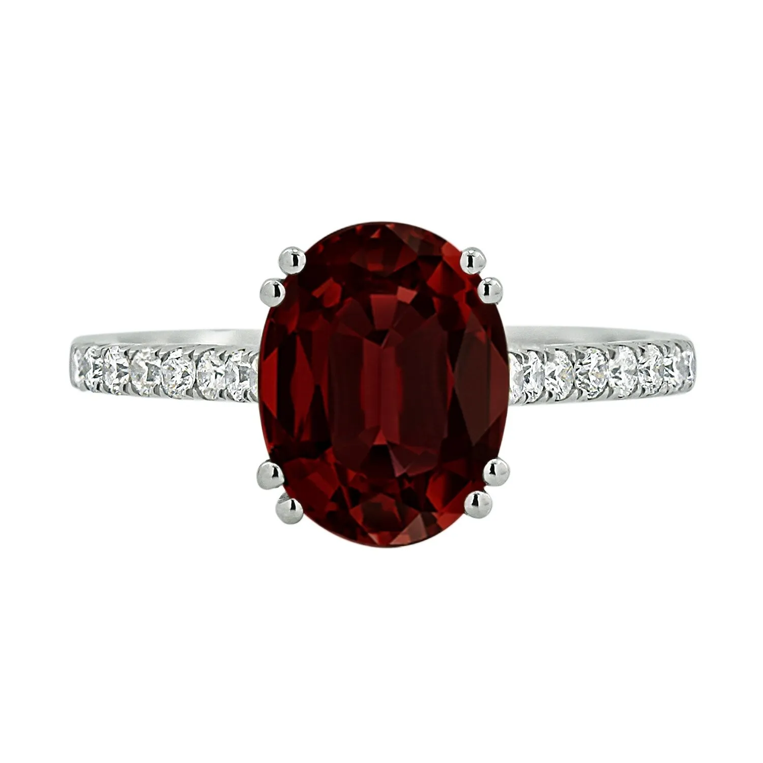 Auriya 2 3/4ct Fancy Oval Garnet and Diamond Engagement Ring 1/4ctw 14k Gold sold by Zulily product image thumbnail 2