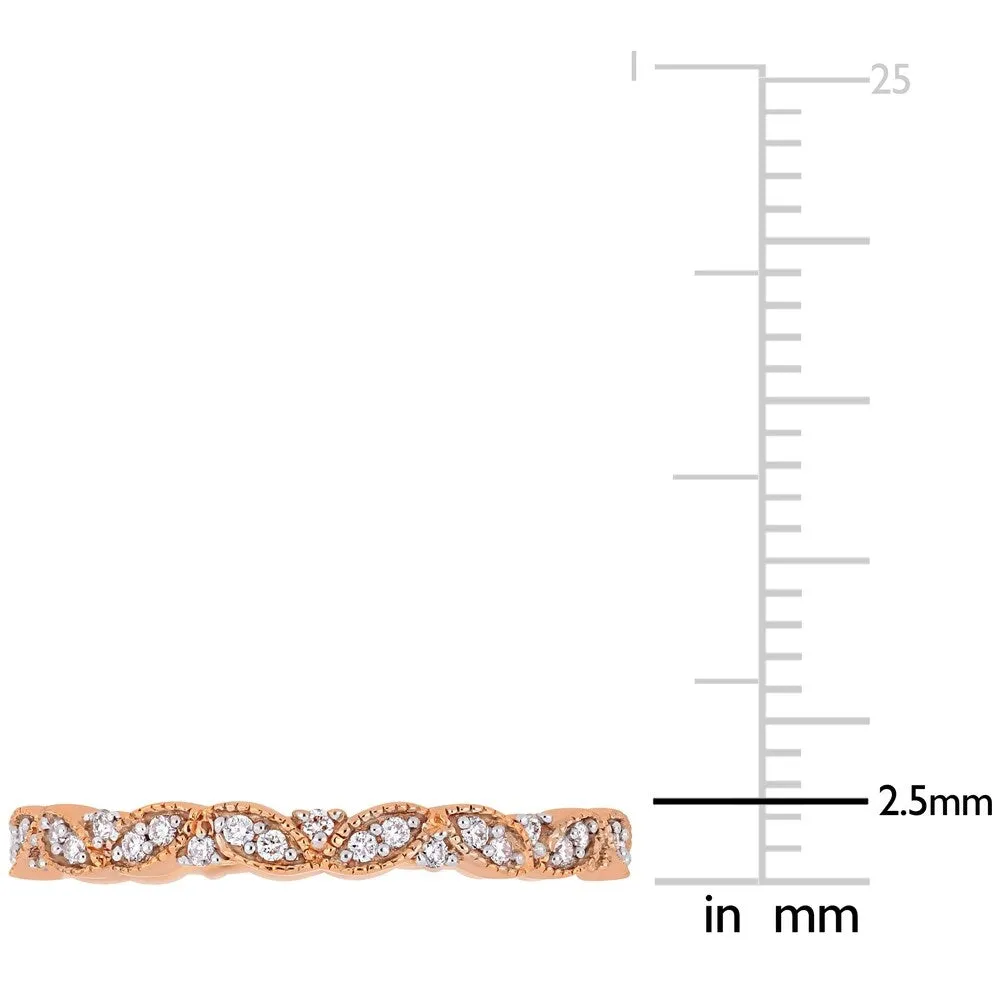 Miadora 14k Rose Gold 1/4ct TDW Diamond Marquise-Shape Eternity Band sold by Zulily product image thumbnail 5