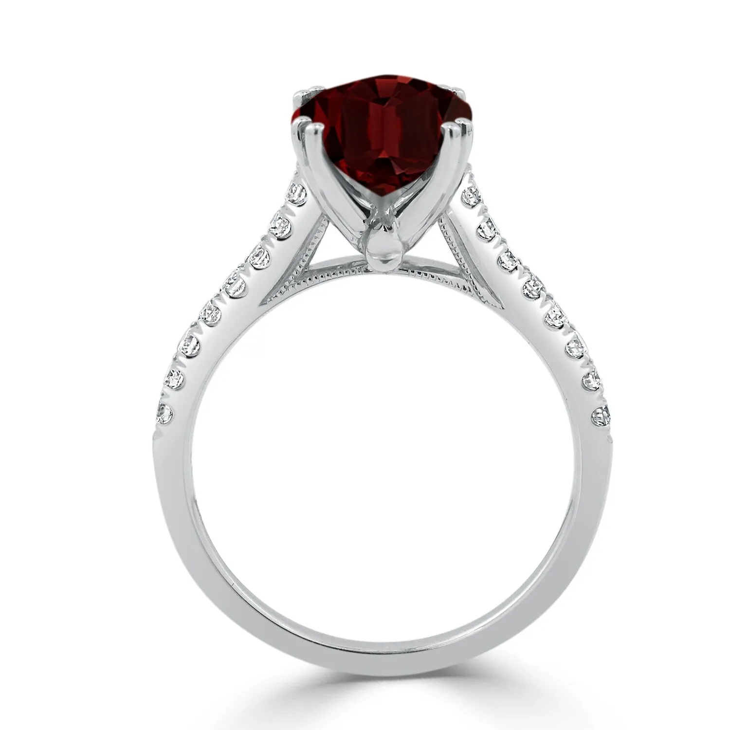 Auriya 2 3/4ct Fancy Oval Garnet and Diamond Engagement Ring 1/4ctw 14k Gold sold by Zulily product image thumbnail 5