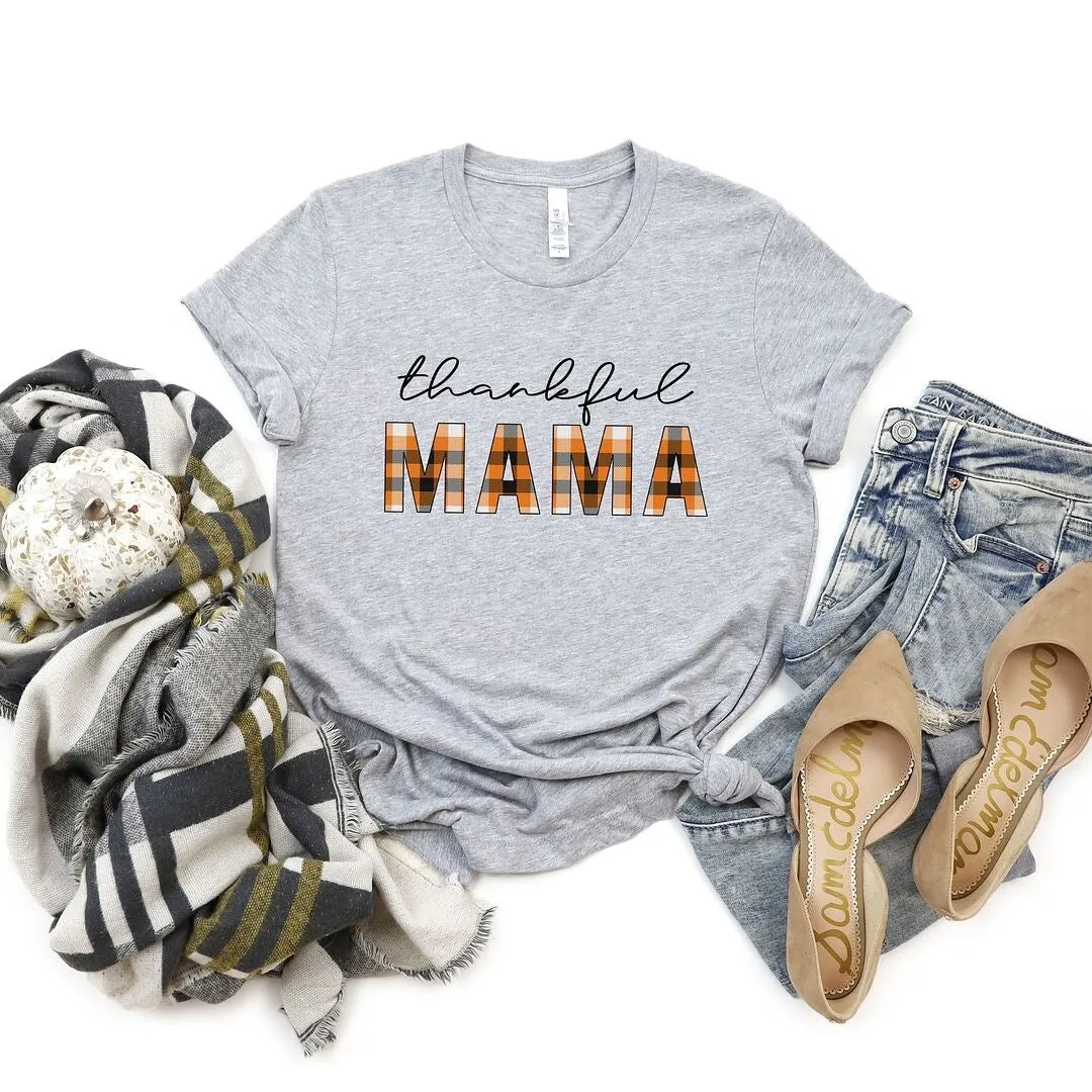 Thankful Mama Plaid Short Sleeve Tee sold by Zulily