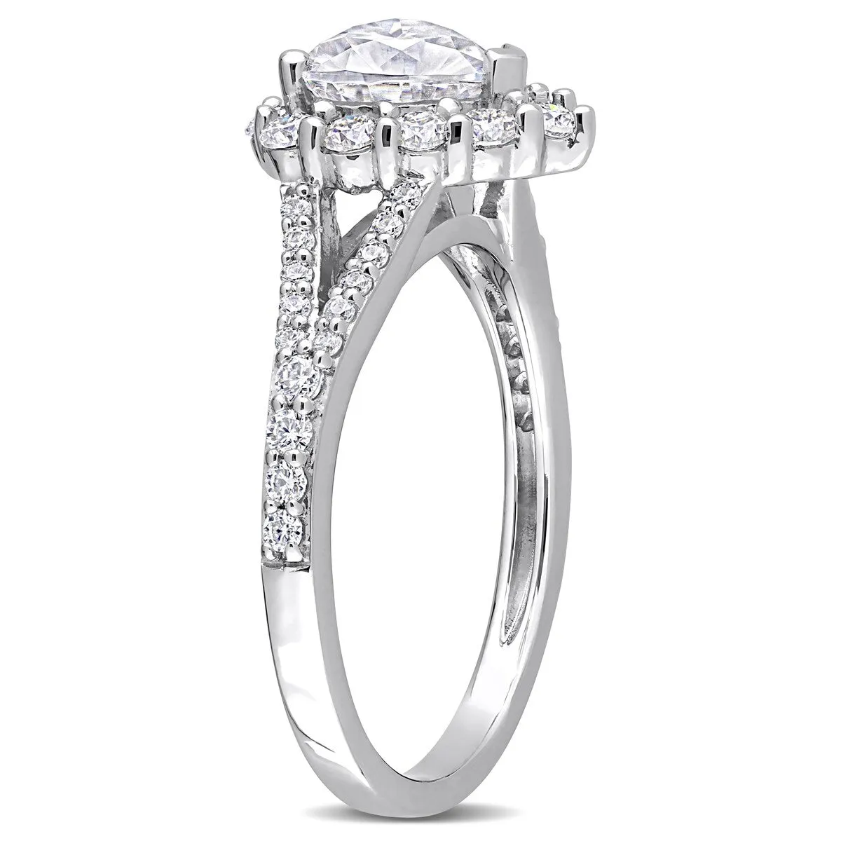 Miadora 1 1/2ct DEW Heart-cut Moissanite Halo Split Shank Engagement Ring in Sterling Silver sold by Zulily product image thumbnail 2