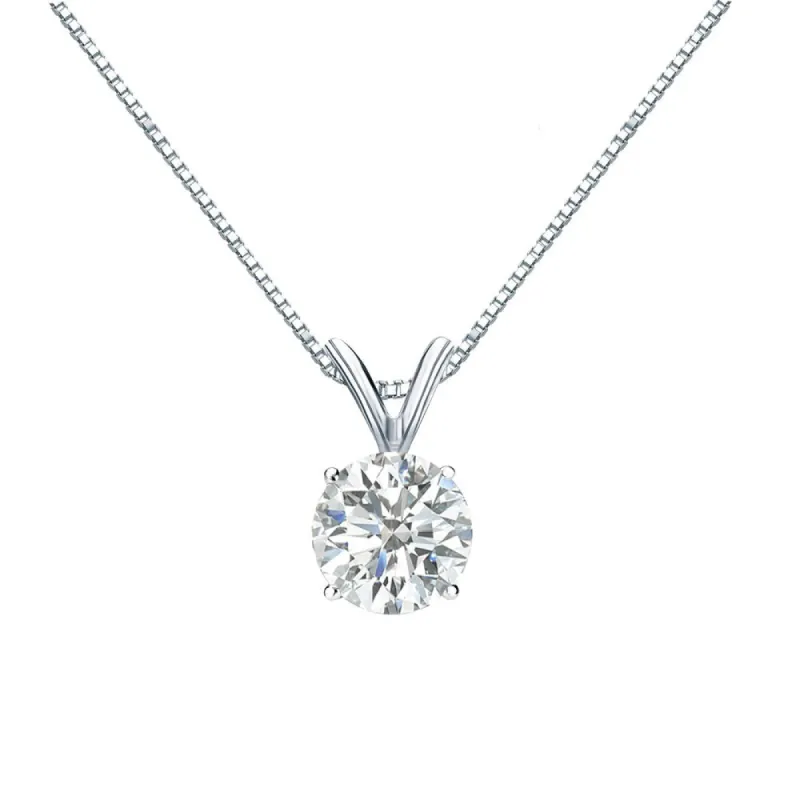 Auriya 14k Gold 3/4ctw Round Solitaire Diamond Necklace sold by Zulily