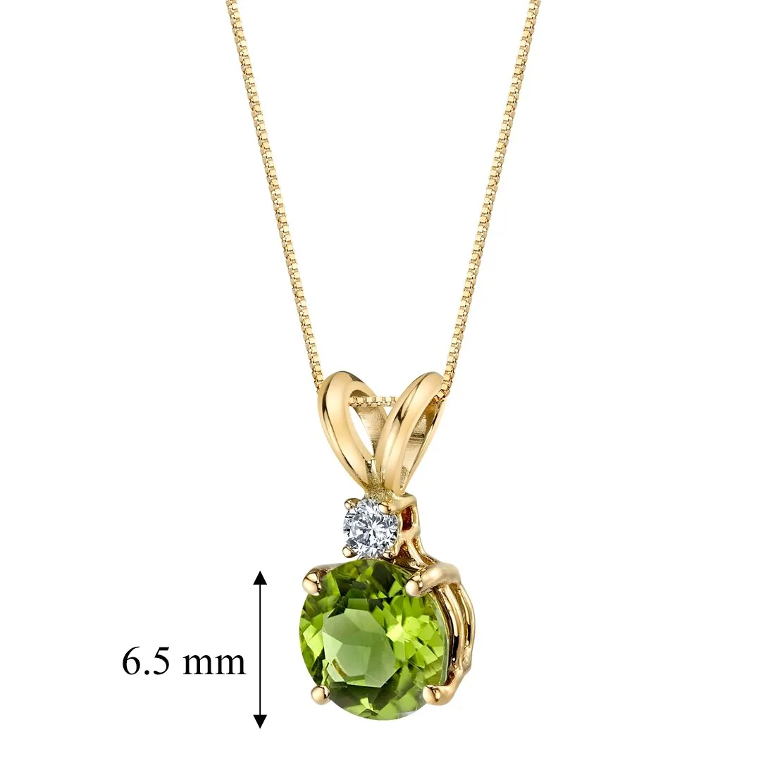 Oravo 14k Yellow Gold 1.00 ct Round Cut Peridot Diamond Pendant sold by Zulily product image thumbnail 2