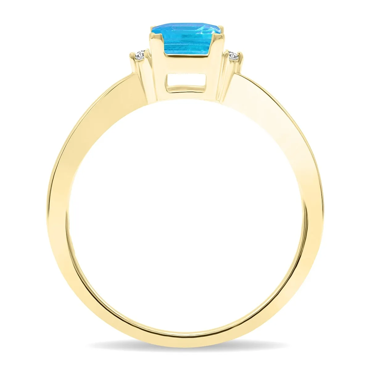 Women's Square Shaped Blue Topaz and Diamond Classic Band in 10K Yellow Gold sold by Zulily product image thumbnail 3
