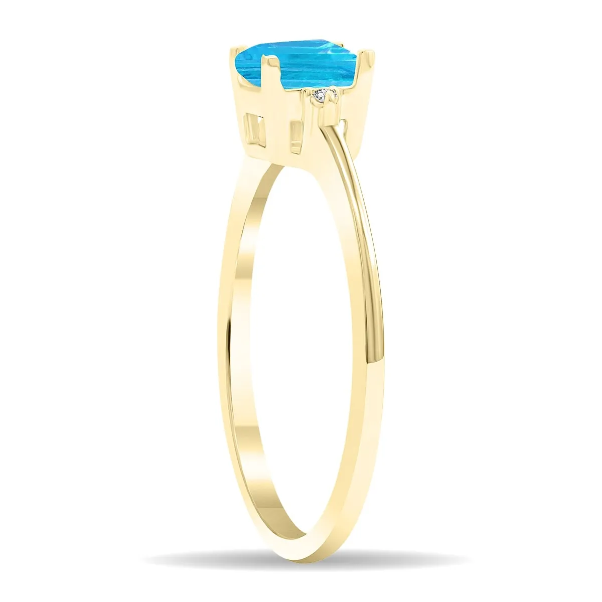 Women's Square Shaped Blue Topaz and Diamond Classic Band in 10K Yellow Gold sold by Zulily product image thumbnail 2