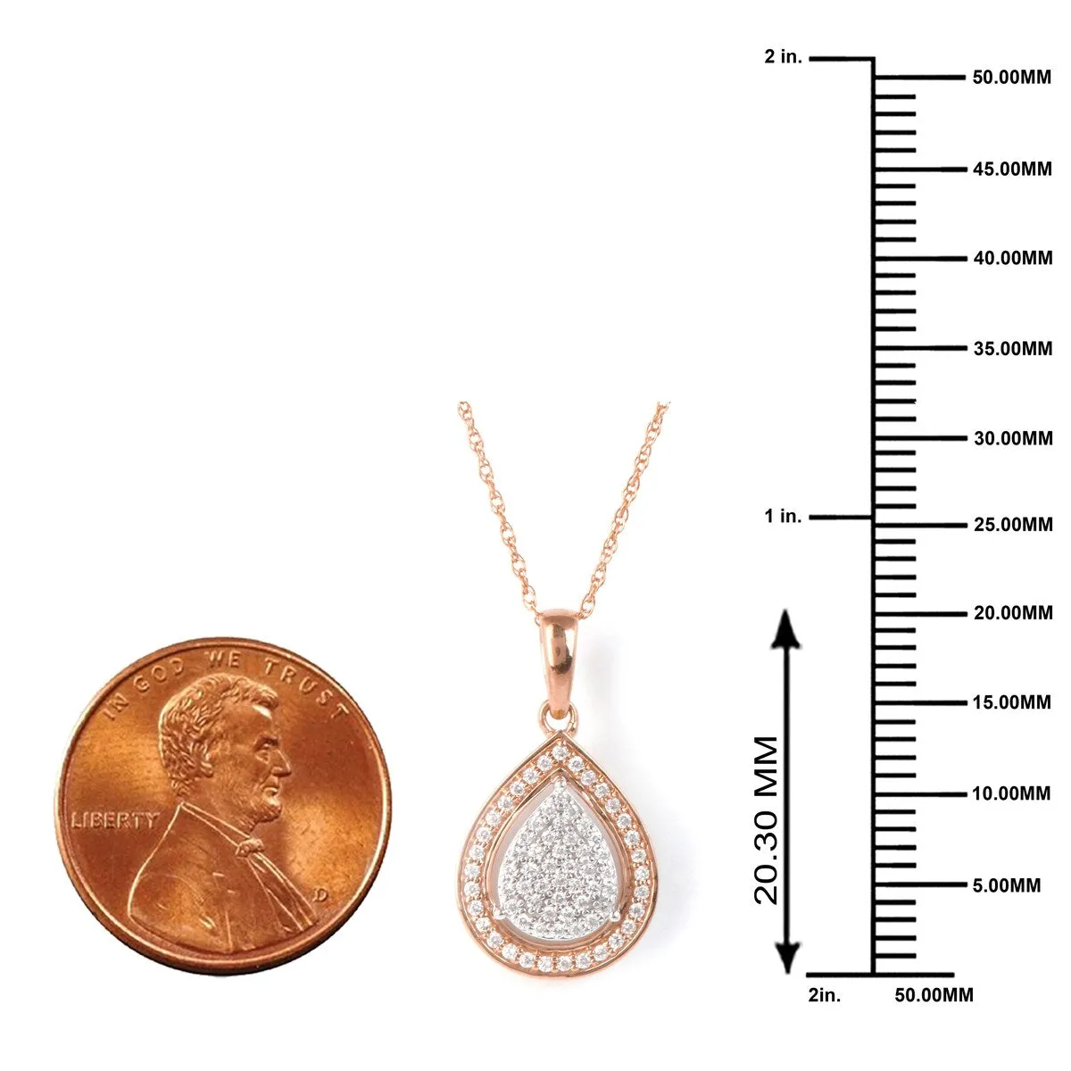 1/6ct TDW Diamond Cluster Halo Necklace Pendant for Women in 10k Gold by De Couer sold by Zulily product image thumbnail 3