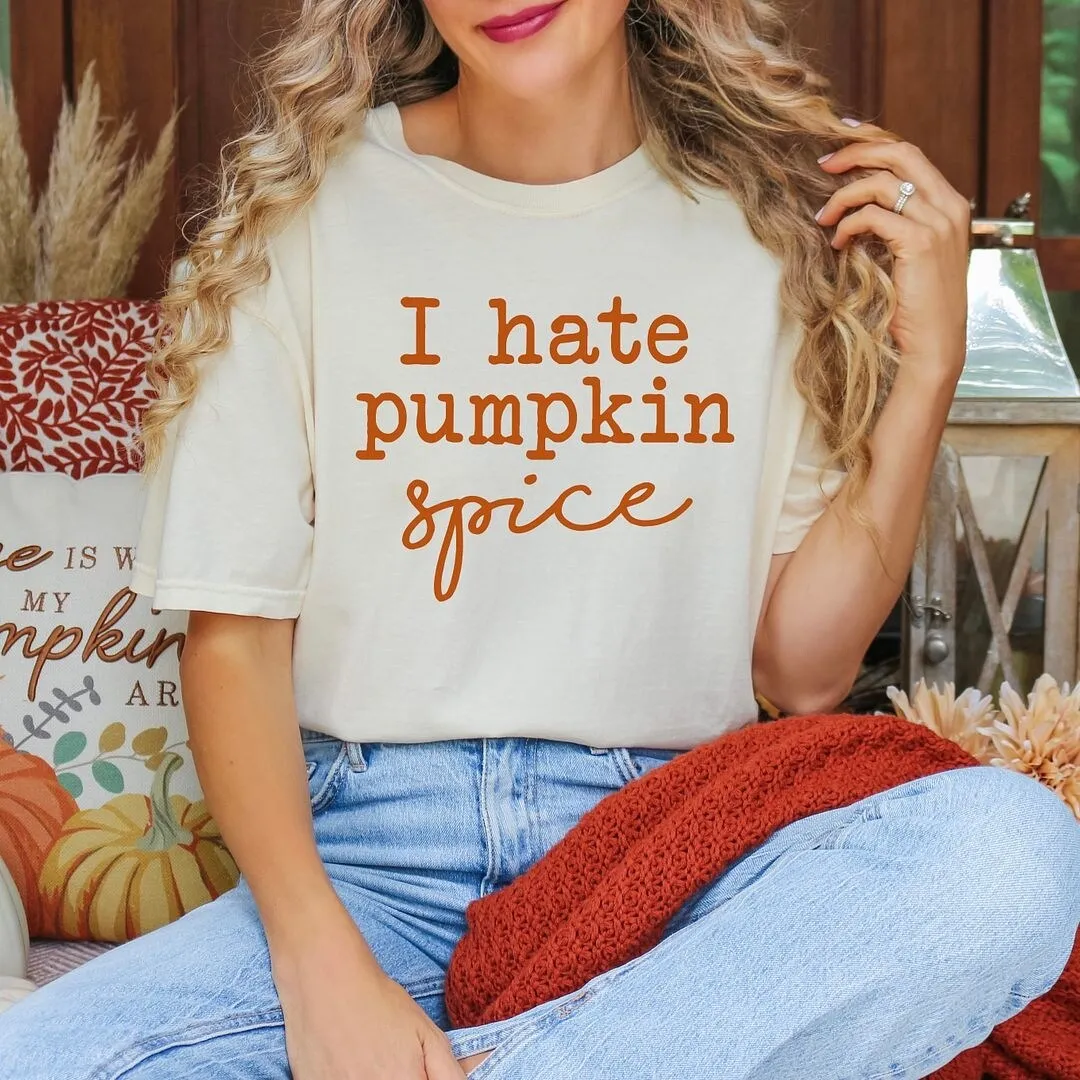 I Hate Pumpkin Spice Garment Dyed Tee sold by Zulily product image thumbnail 3