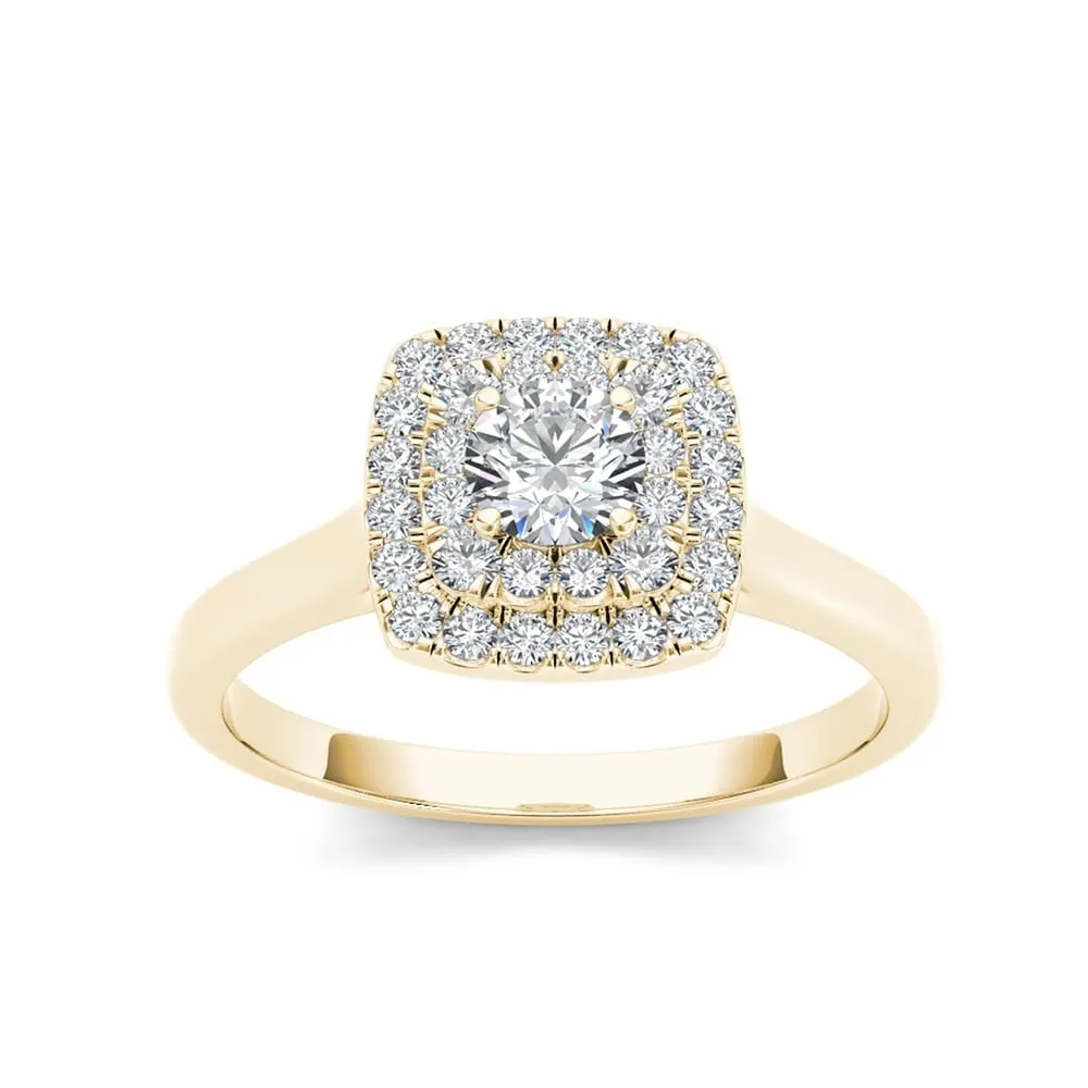 De Couer 10k Gold 1/2ct TDW Diamond Double Halo Engagement Ring sold by Zulily product image thumbnail 2