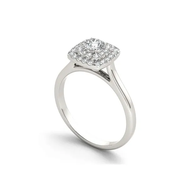 De Couer 10k Gold 1/2ct TDW Diamond Double Halo Engagement Ring sold by Zulily product image thumbnail 5