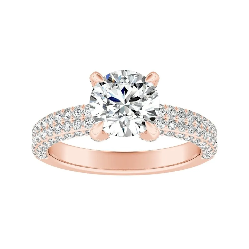 Auriya 14k Gold 1 1/2ct Moissanite and Pave Diamond Engagement Ring 7/8ctw sold by Zulily product image thumbnail 3