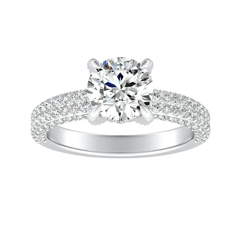 Auriya 14k Gold 1 1/2ct Moissanite and Pave Diamond Engagement Ring 7/8ctw sold by Zulily