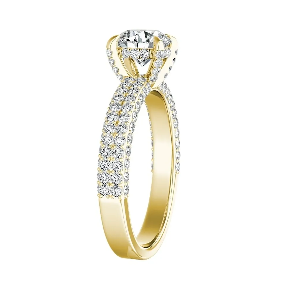 Auriya 14k Gold 1 1/2ct Moissanite and Pave Diamond Engagement Ring 7/8ctw sold by Zulily product image thumbnail 4
