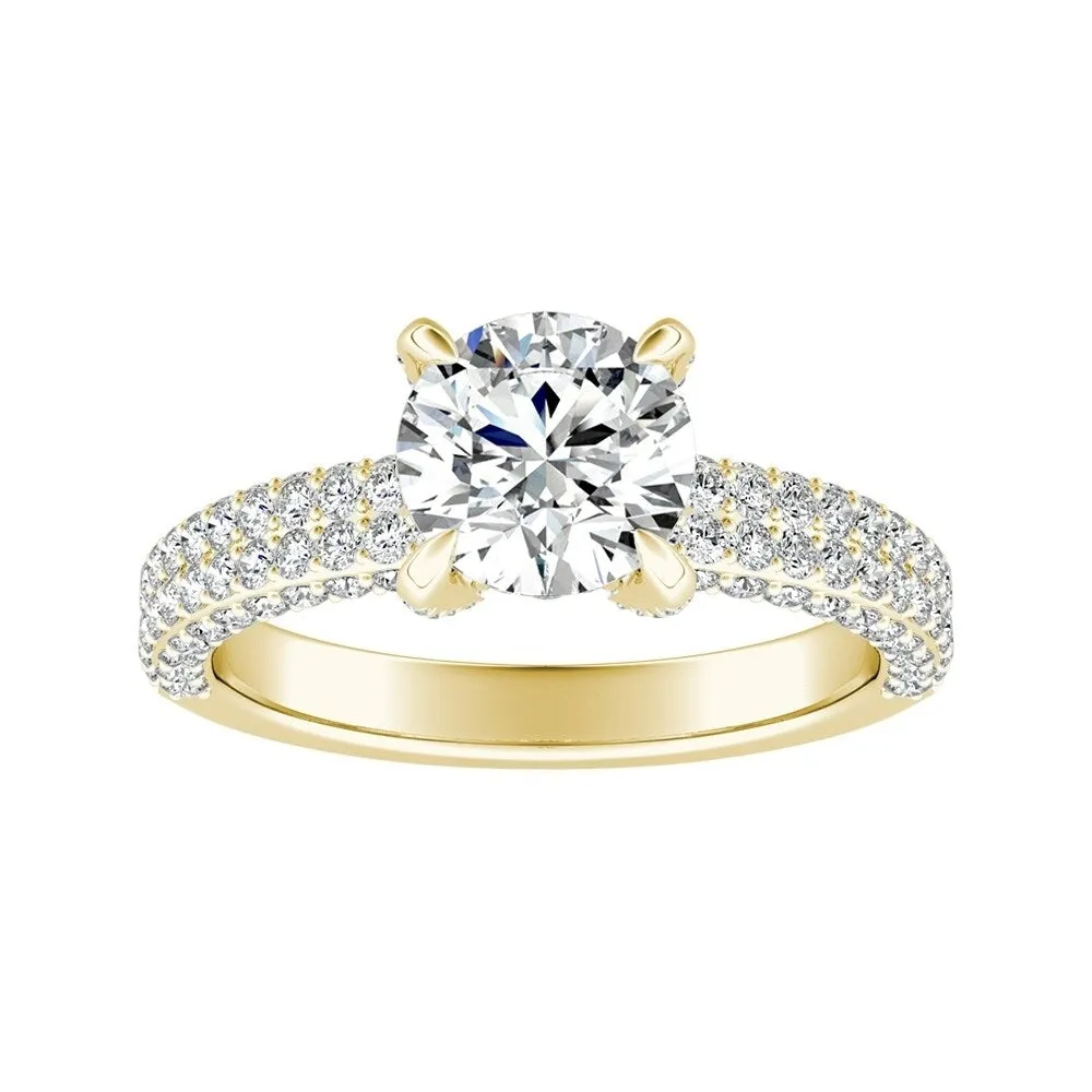 Auriya 14k Gold 1 1/2ct Moissanite and Pave Diamond Engagement Ring 7/8ctw sold by Zulily product image thumbnail 2