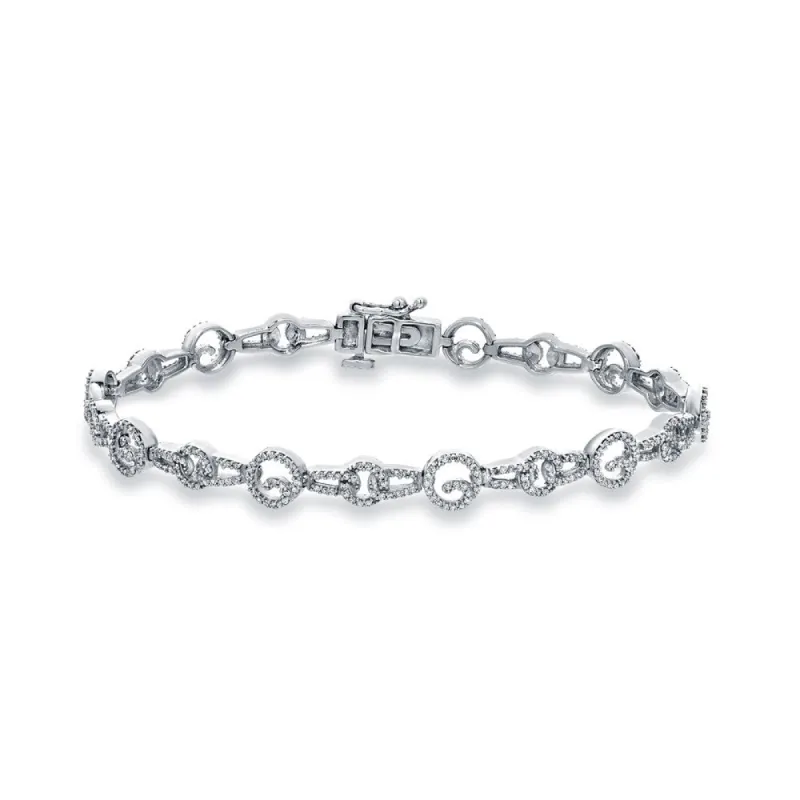 Auriya 14k White Gold 1ct TDW Round Diamond Pave Chain Link Bracelet sold by Zulily