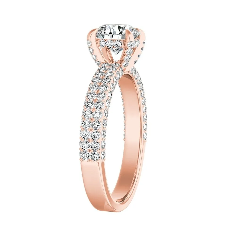 Auriya 14k Gold 1 1/2ct Moissanite and Pave Diamond Engagement Ring 7/8ctw sold by Zulily product image thumbnail 5