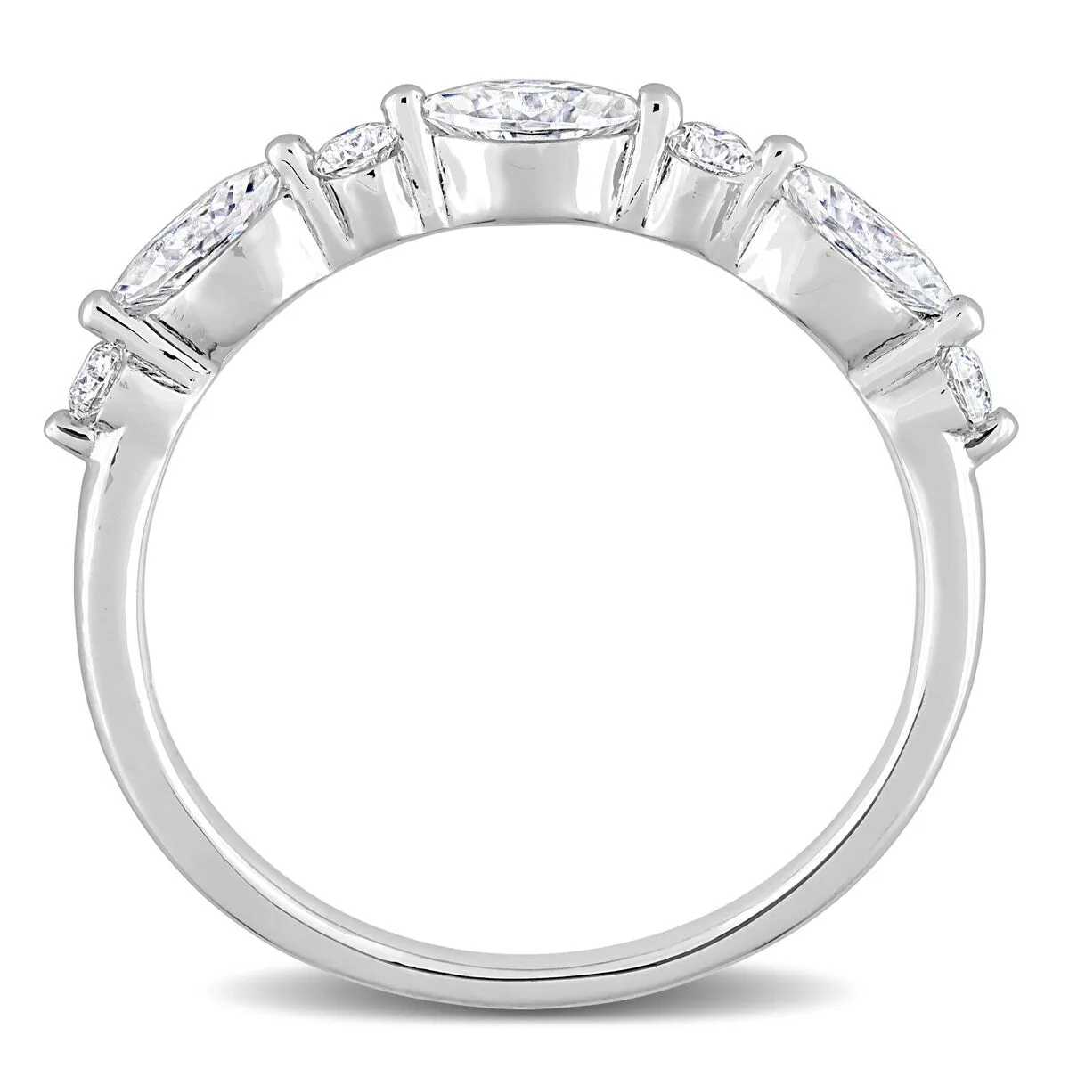 Miadora 1/2ct DEW Moissanite Semi-Eternity Ring in Sterling Silver sold by Zulily product image thumbnail 3