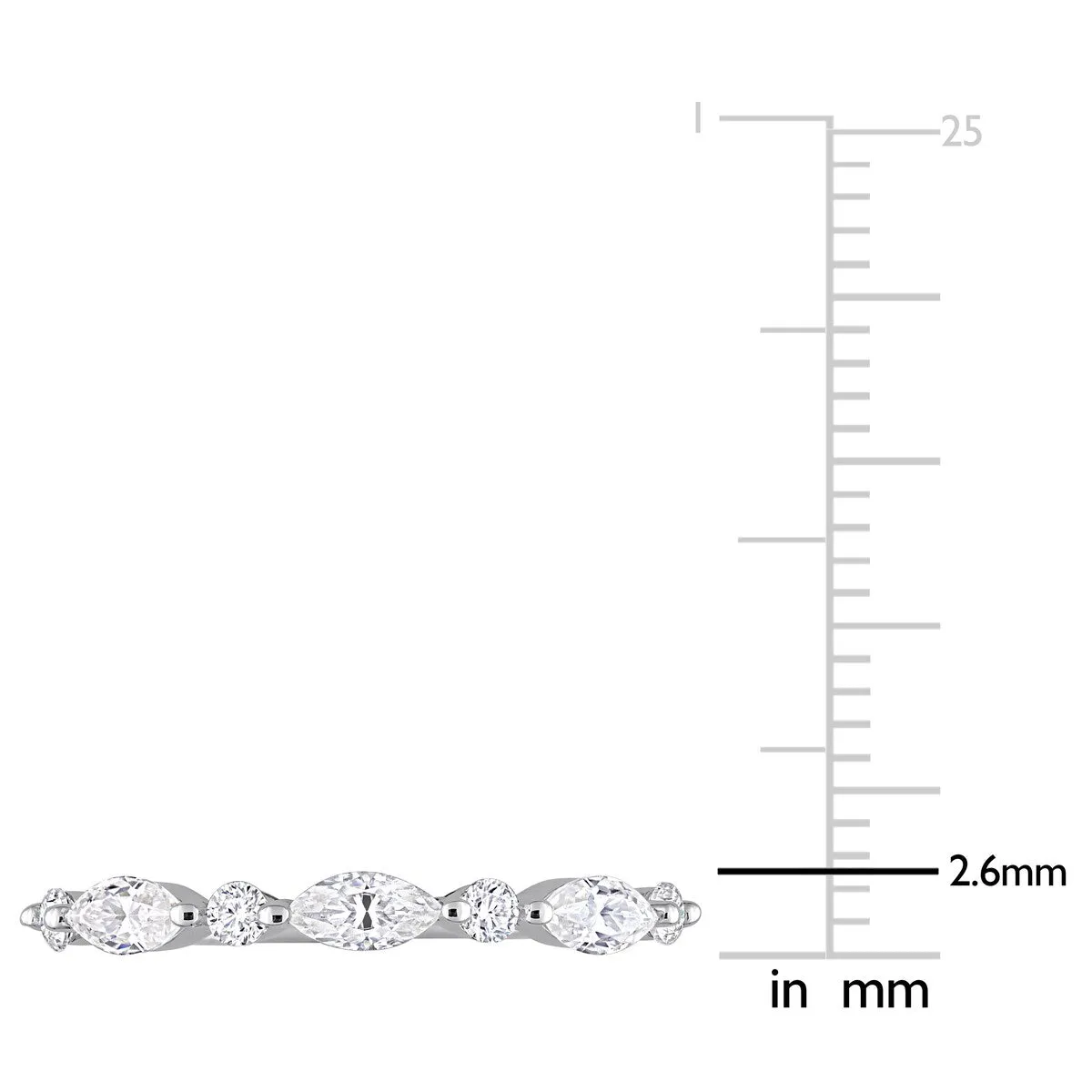 Miadora 1/2ct DEW Moissanite Semi-Eternity Ring in Sterling Silver sold by Zulily product image thumbnail 4
