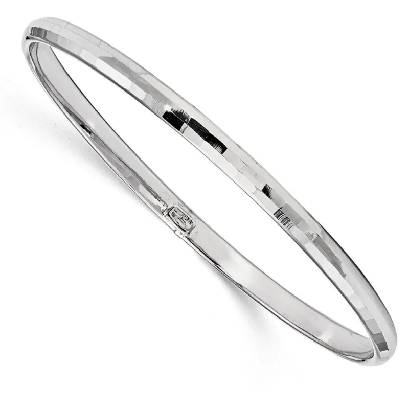 Curata 10k White Gold 8" 4.25mm Slip on Polished Stackable Bangle Bracelet sold by Zulily