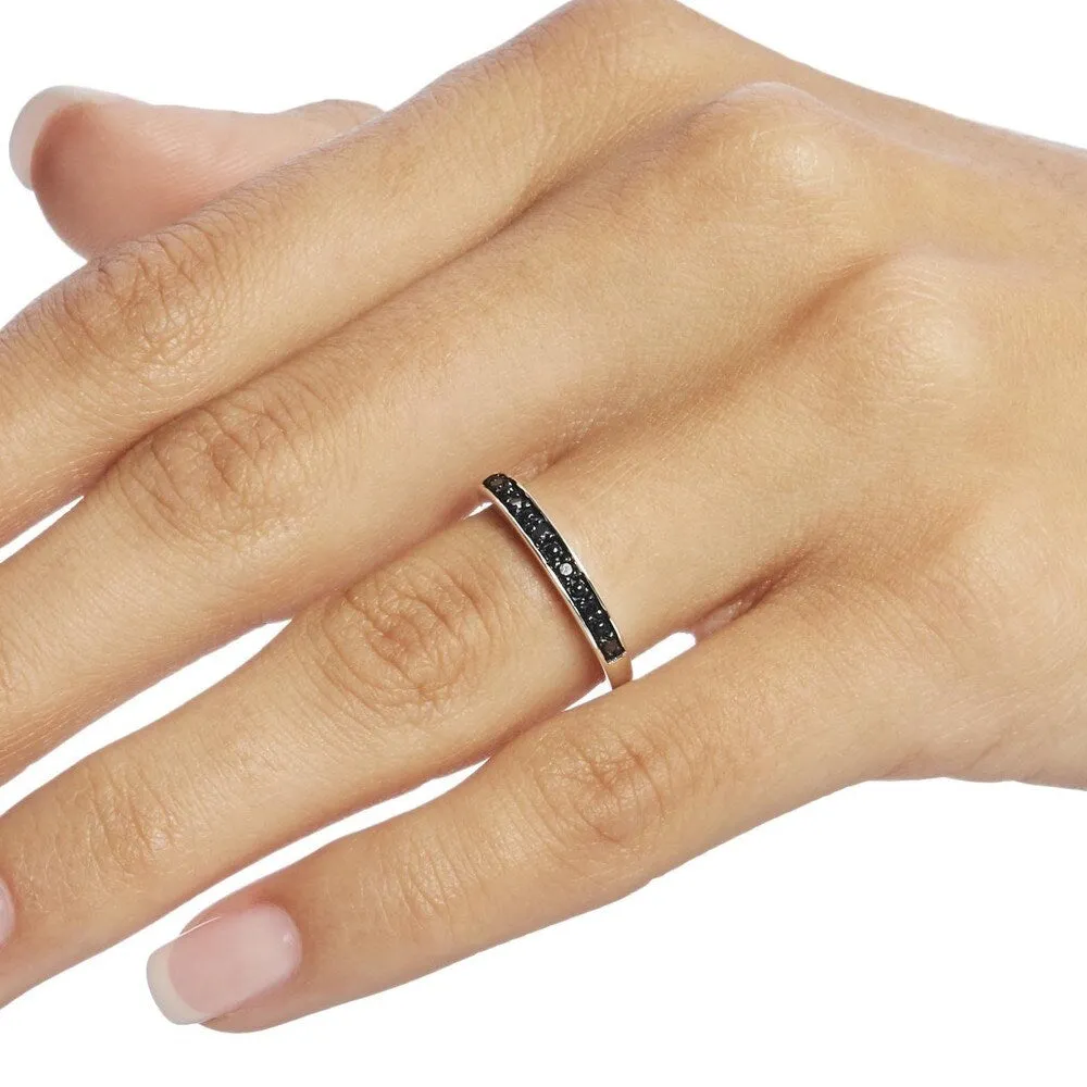 Miadora Sterling Silver Black Diamond Stackable Anniversary Wedding Band Ring sold by Zulily product image thumbnail 3