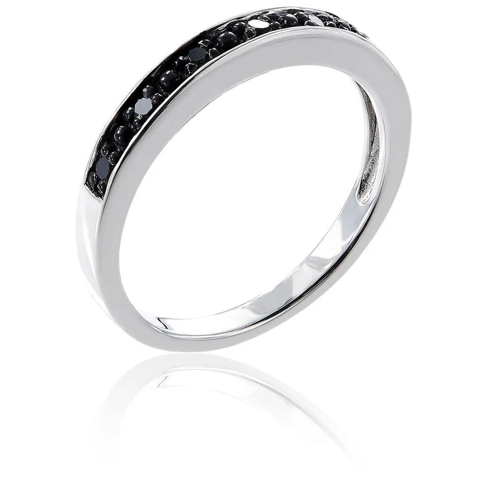 Miadora Sterling Silver Black Diamond Stackable Anniversary Wedding Band Ring sold by Zulily product image thumbnail 5