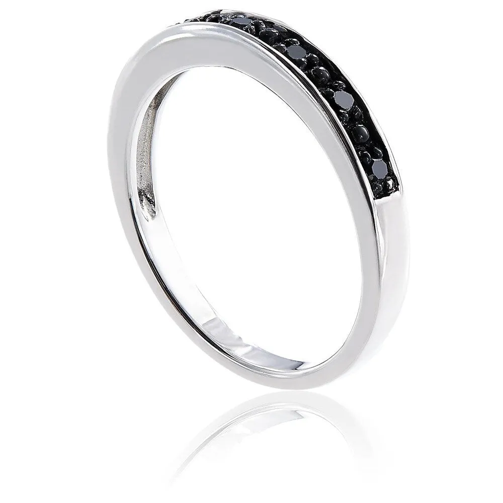 Miadora Sterling Silver Black Diamond Stackable Anniversary Wedding Band Ring sold by Zulily product image thumbnail 4