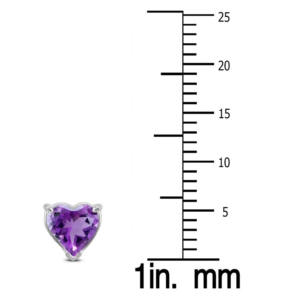 14K White Gold 6MM Heart Amethyst Earrings sold by Zulily product image thumbnail 2