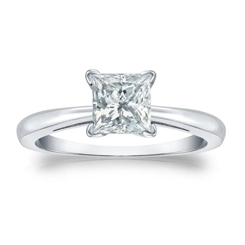 Auriya Platinum 1 1/4ctw Princess-Cut Solitaire Diamond Engagement Ring GIA Certified sold by Zulily