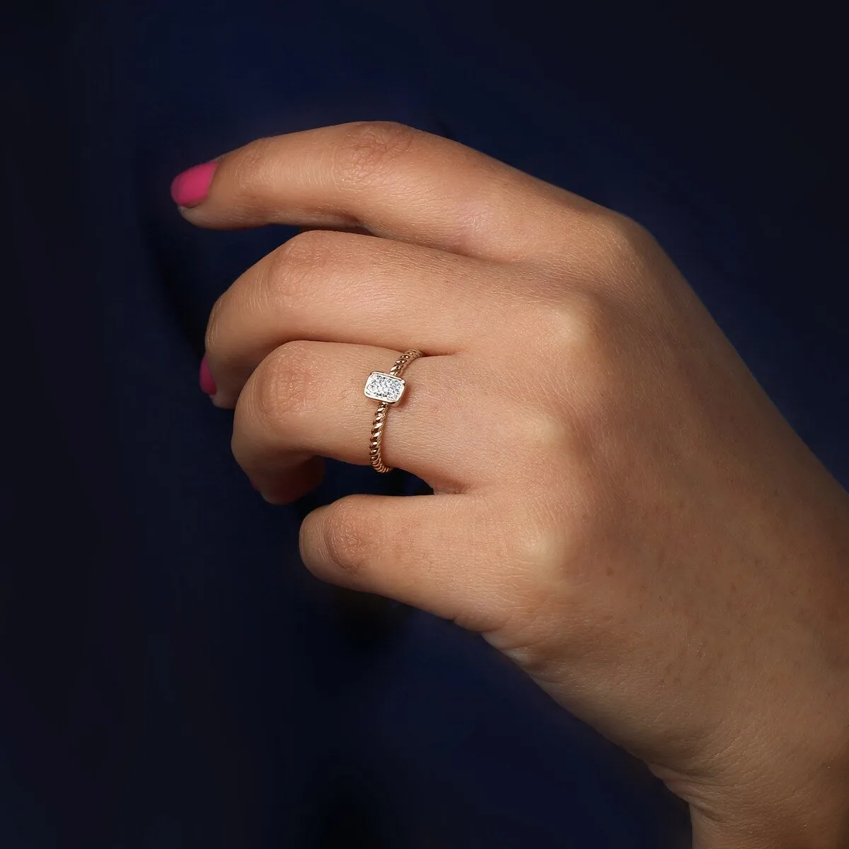 1/20ct TDW Diamond Cluster Ring in Gold Plated Silver by De Couer sold by Zulily product image thumbnail 2