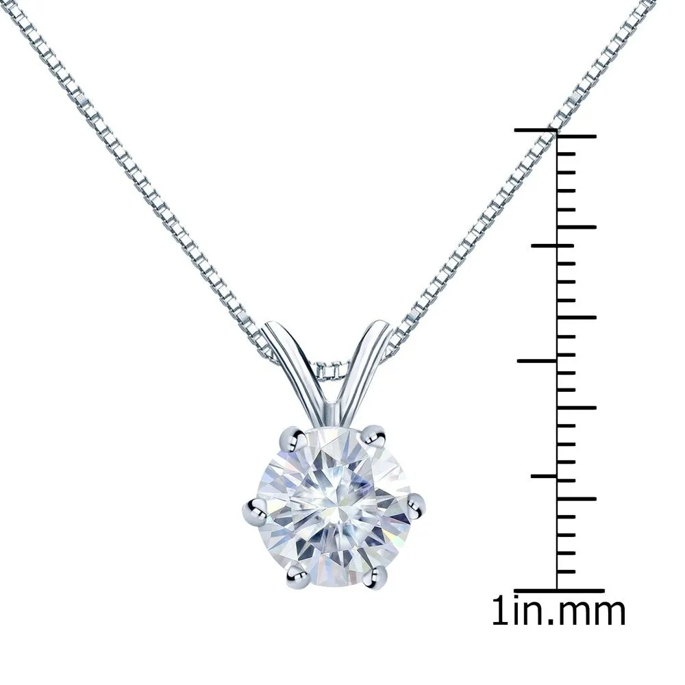 Auriya 2 1/2ctw Round Solitaire Moissanite Necklace Platinum - 8.8 mm sold by Zulily product image thumbnail 4