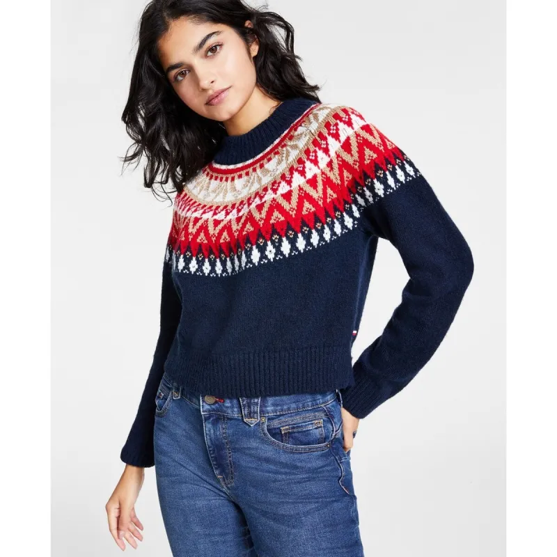 Tommy Hilfiger Women's Half Snowflake Raglan Sweater Blue Size XX-Large sold by Zulily