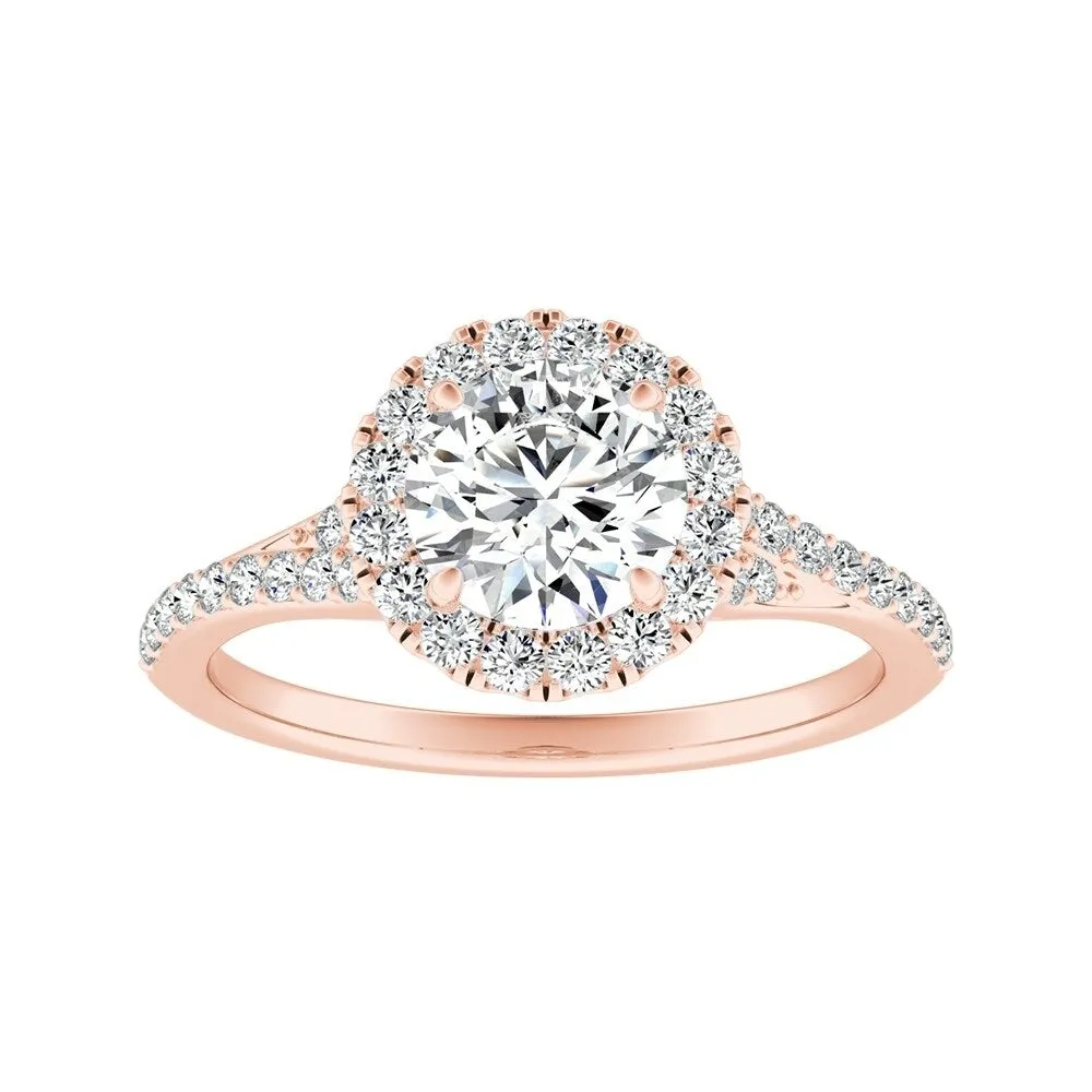 Auriya 14k Gold 1 1/2ct Moissanite Halo Diamond Engagement Ring 1/3ctw sold by Zulily product image thumbnail 3