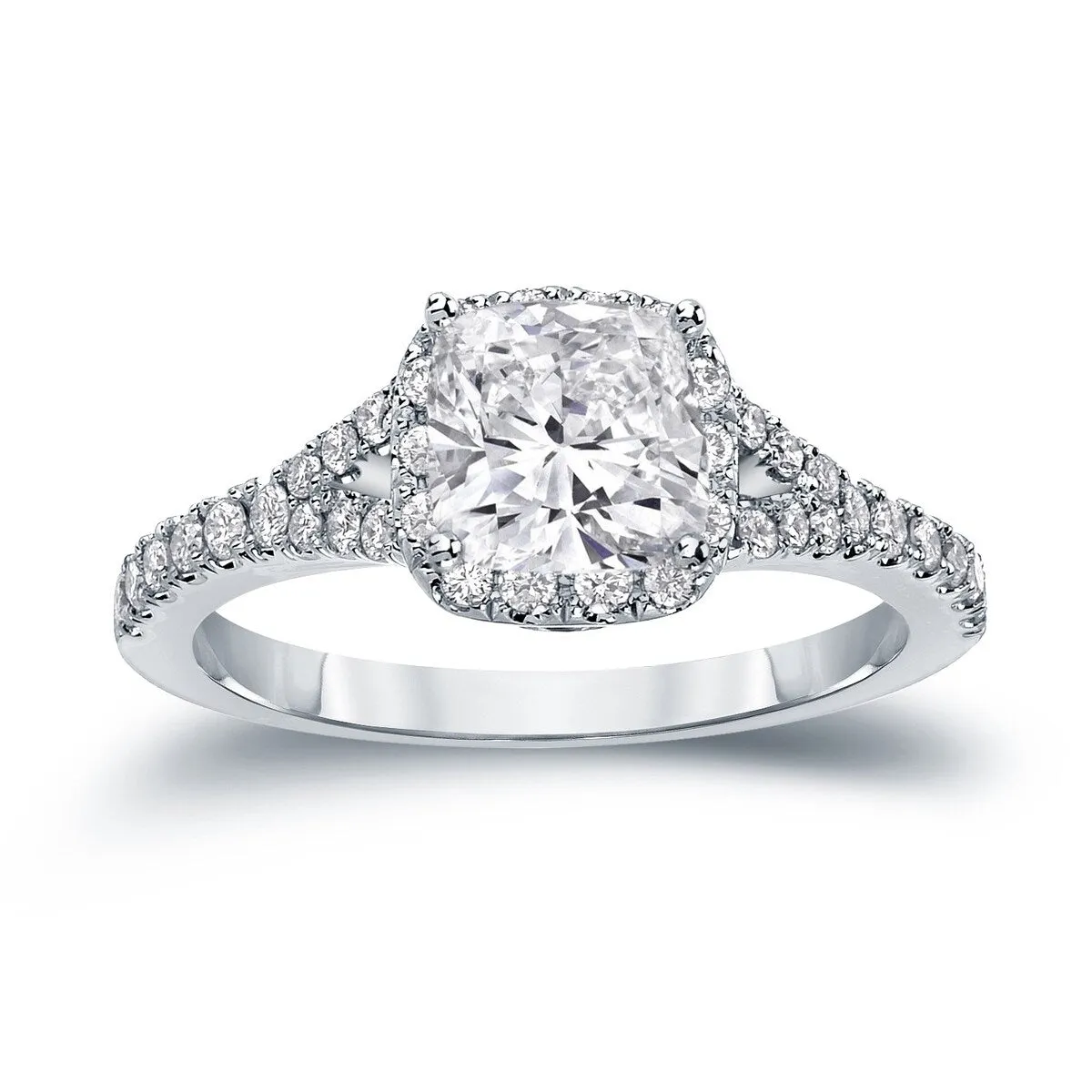 Auriya 14k Gold 1 1/2ctw Cushion-cut Halo Diamond Engagement Ring Certified sold by Zulily