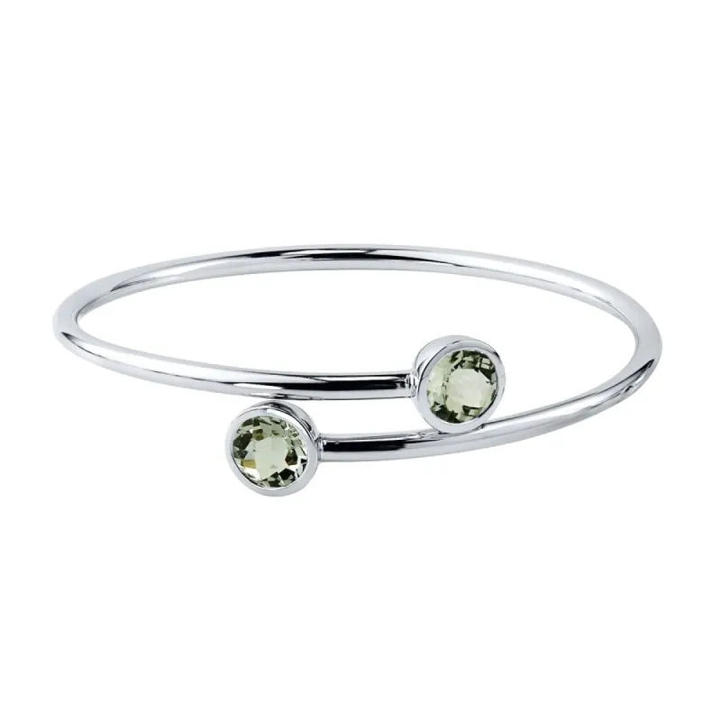 Auriya 4ct Green Amethyst Bypass Bangle Bracelet Gold over Silver sold by Zulily