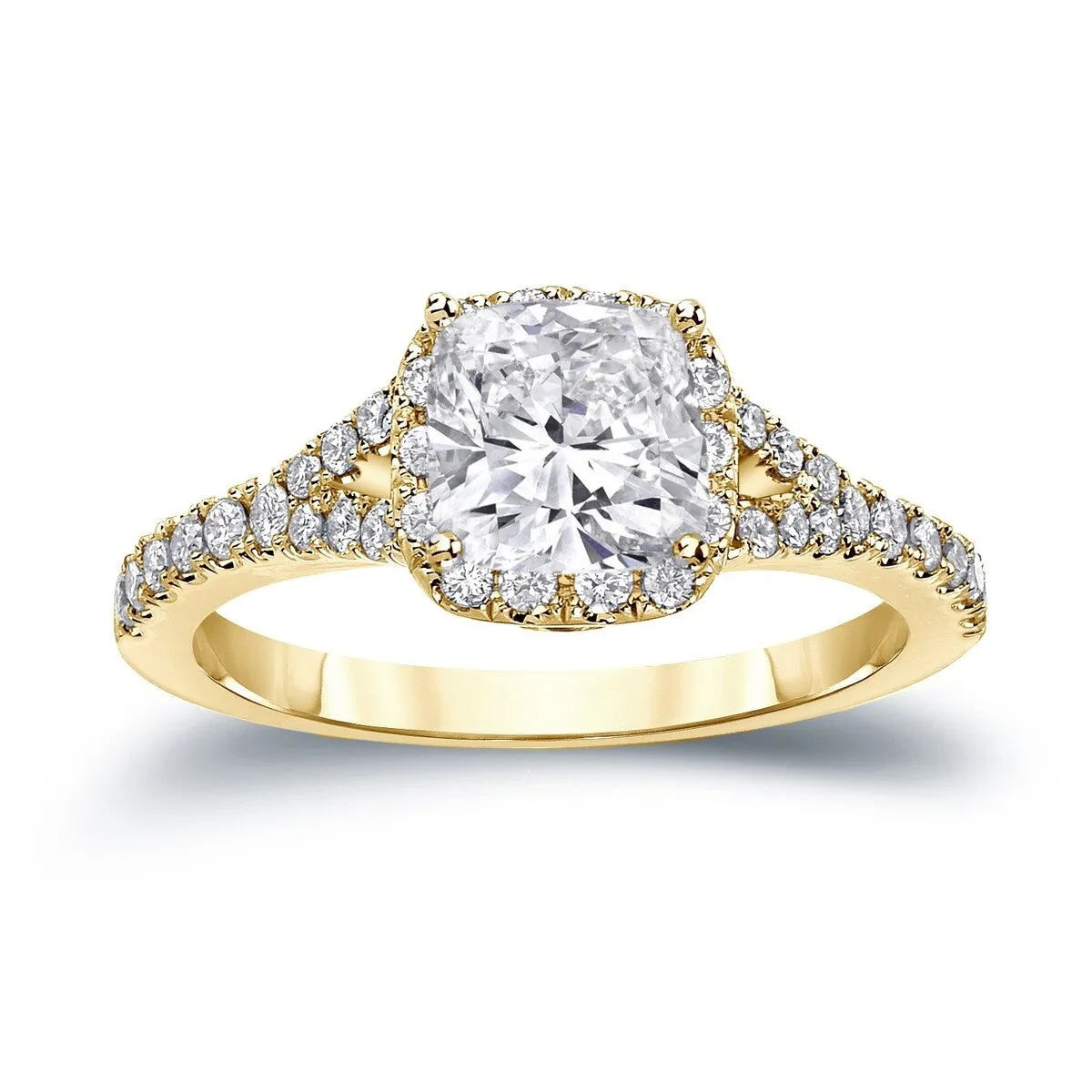 Auriya 14k Gold 1 1/2ctw Cushion-cut Halo Diamond Engagement Ring Certified sold by Zulily product image thumbnail 2