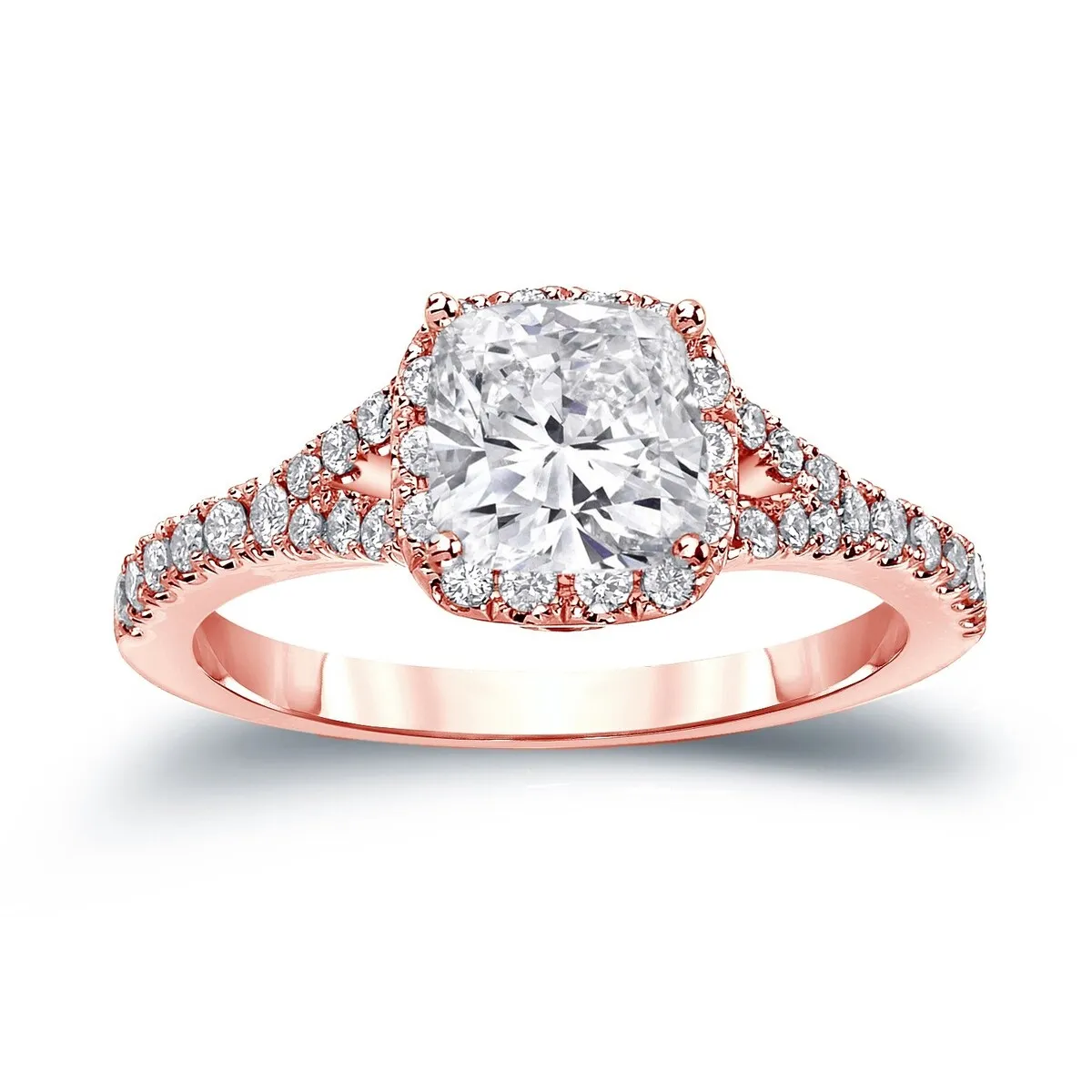 Auriya 14k Gold 1 1/2ctw Cushion-cut Halo Diamond Engagement Ring Certified sold by Zulily product image thumbnail 3