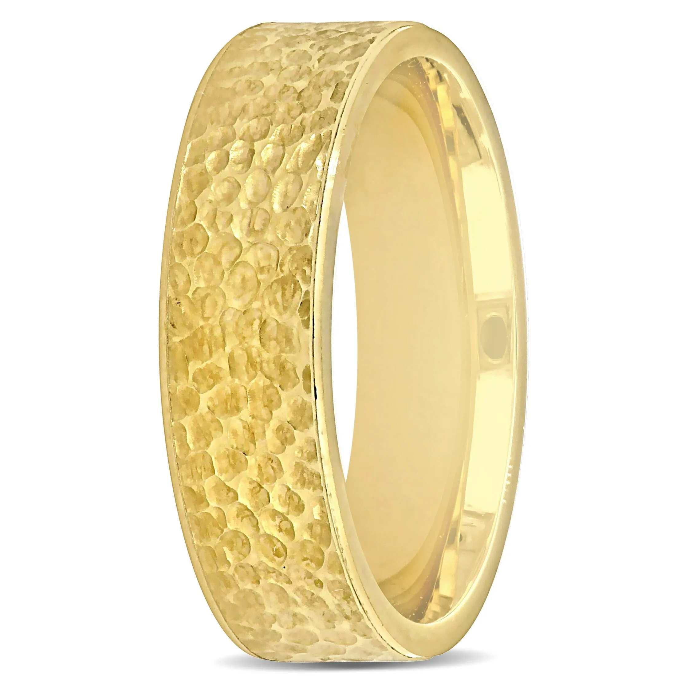 Miadora 6 mm Mens Hammered Finish Wedding Band in 14k Yellow Gold sold by Zulily product image thumbnail 2