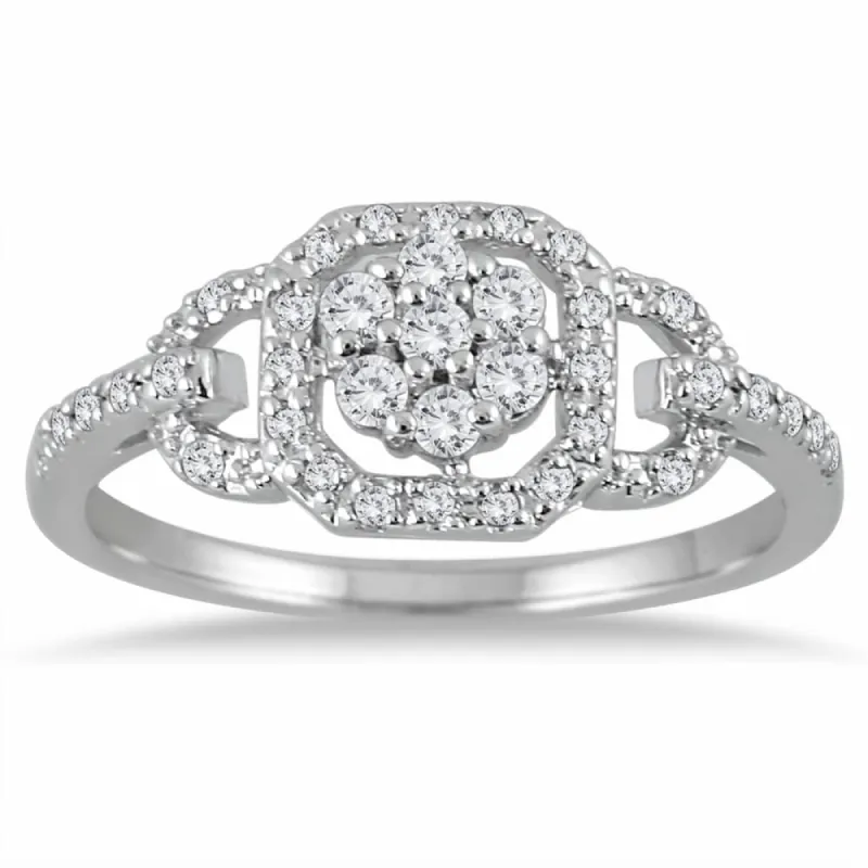 1/3 Carat TW Diamond Ring in 10K White Gold sold by Zulily
