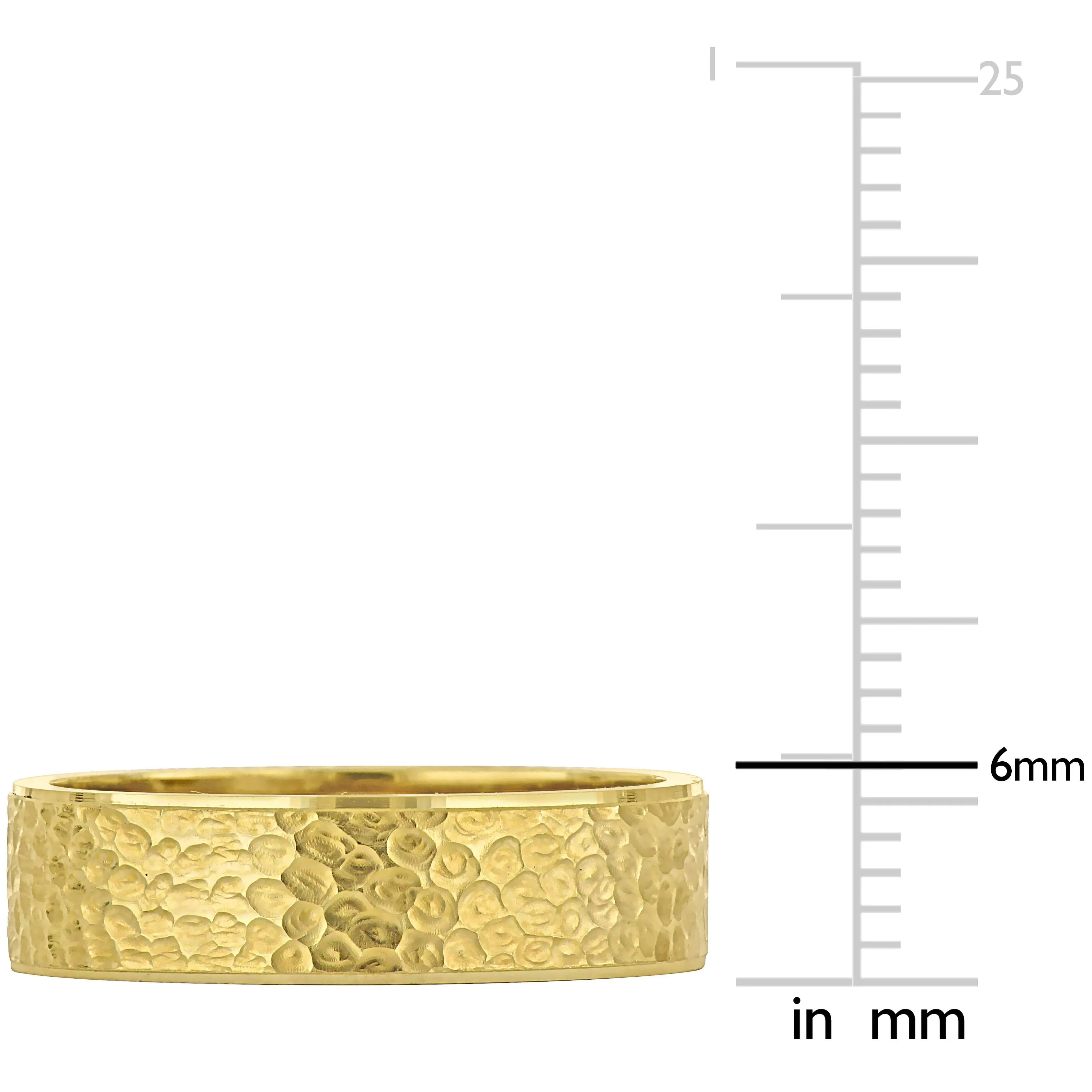 Miadora 6 mm Mens Hammered Finish Wedding Band in 14k Yellow Gold sold by Zulily product image thumbnail 3