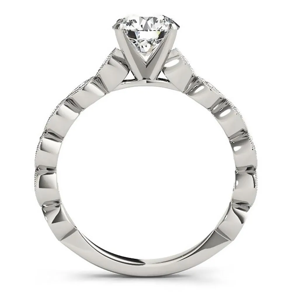 Auriya Vintage 3/4ct Round Moissanite and 3/8ctw Diamond Engagement Ring 14K Gold sold by Zulily product image thumbnail 4
