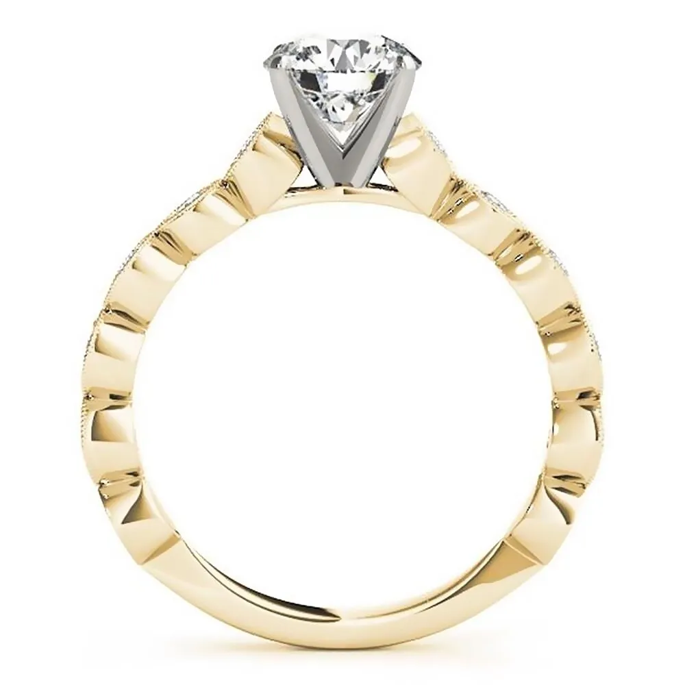 Auriya Vintage 3/4ct Round Moissanite and 3/8ctw Diamond Engagement Ring 14K Gold sold by Zulily product image thumbnail 5