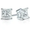 Auriya 18-karat Gold Lab Grown 2.00 carat TDW Princess Diamond Stud Earrings 4-Prong Basket Push-back sold by Zulily