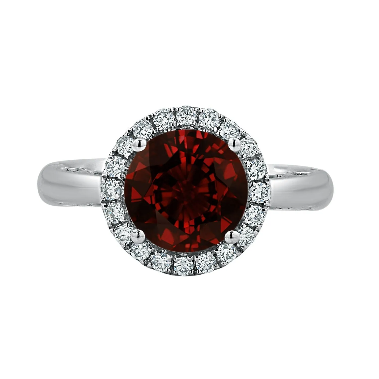 Auriya 2 1/2ct Round Garnet Gemstone and Halo Diamond Engagement Ring 1/4ctw 14k Gold sold by Zulily product image thumbnail 2
