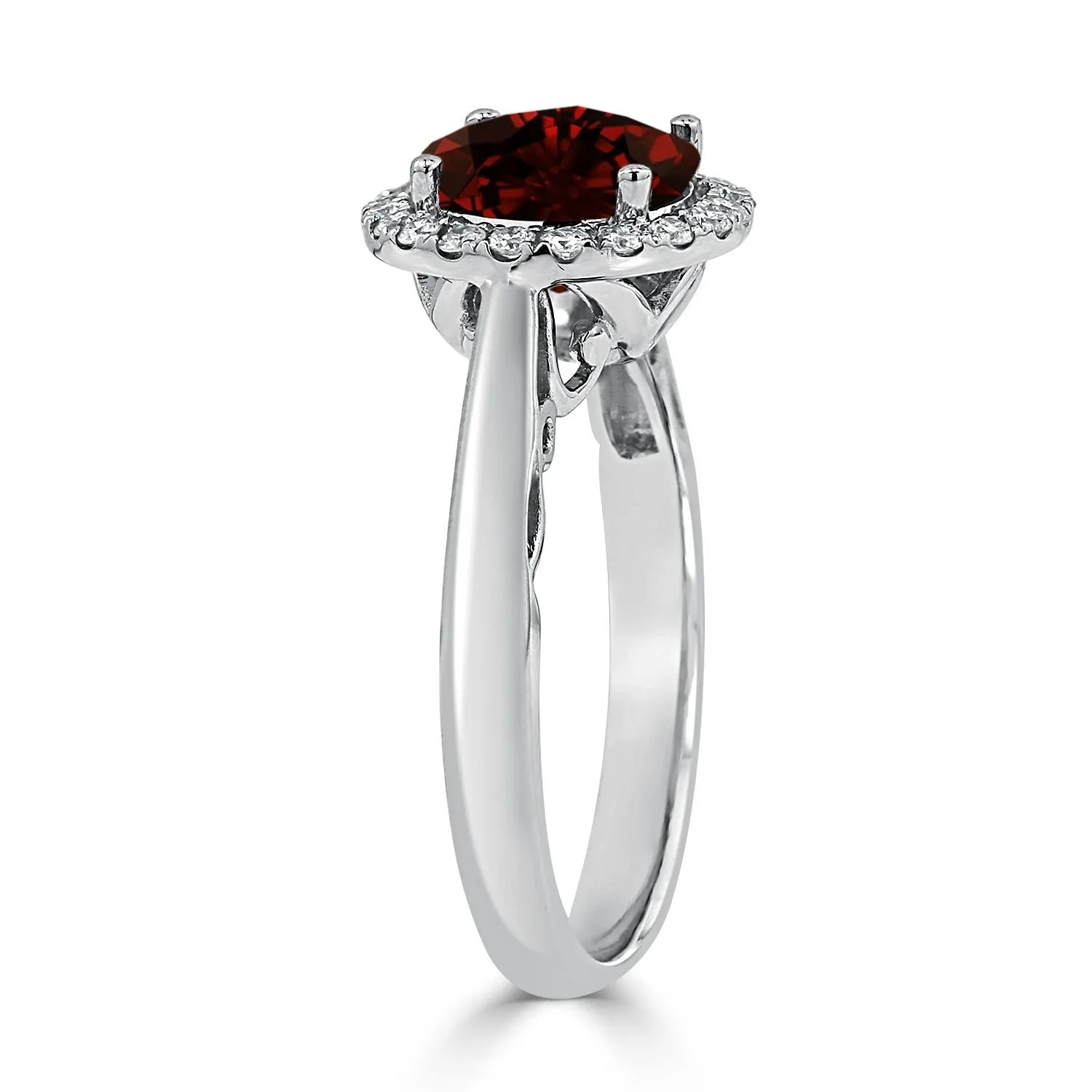 Auriya 2 1/2ct Round Garnet Gemstone and Halo Diamond Engagement Ring 1/4ctw 14k Gold sold by Zulily product image thumbnail 4