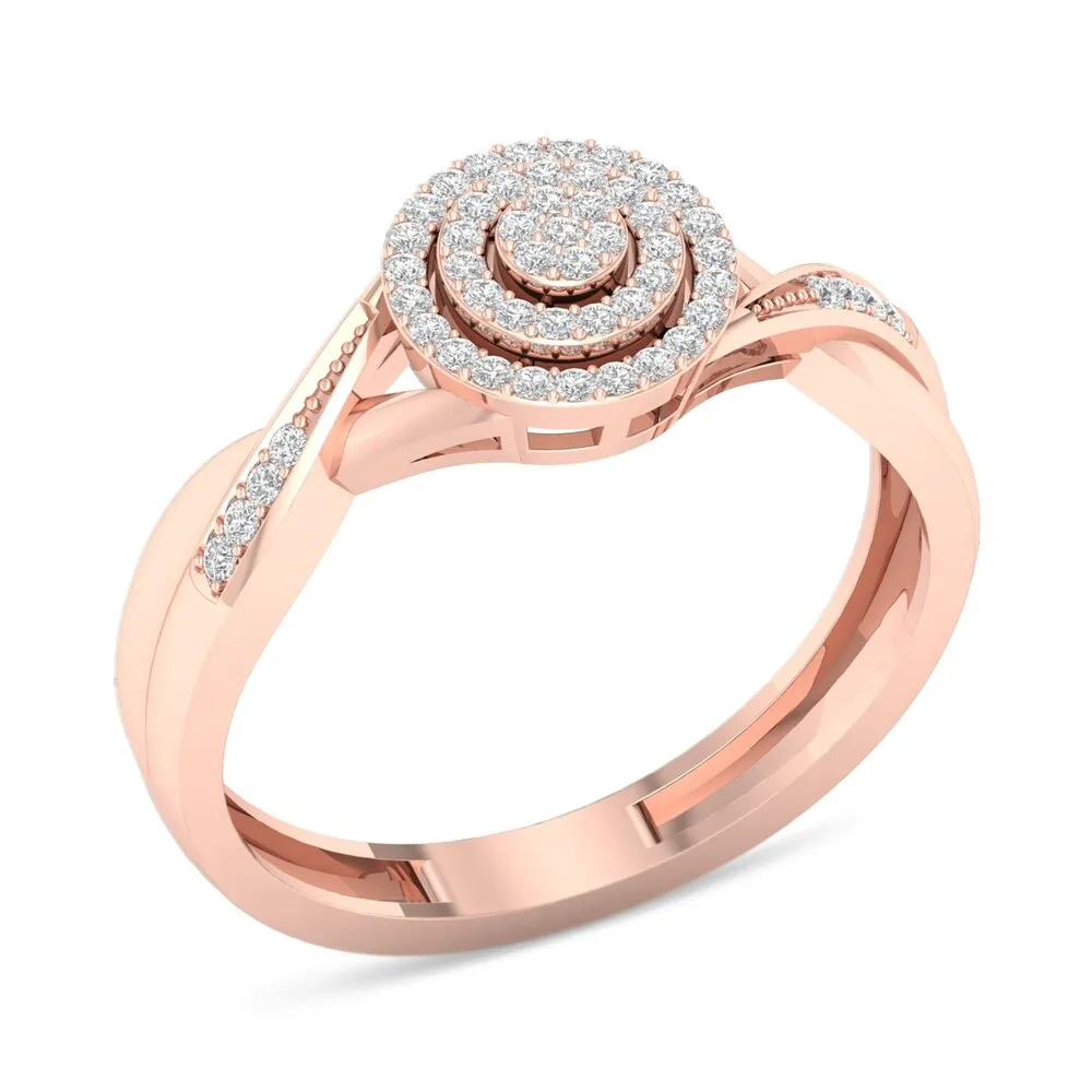 De Couer 10k Rose Gold 1/6ct TDW Diamond Halo Engagement Ring sold by Zulily product image thumbnail 2