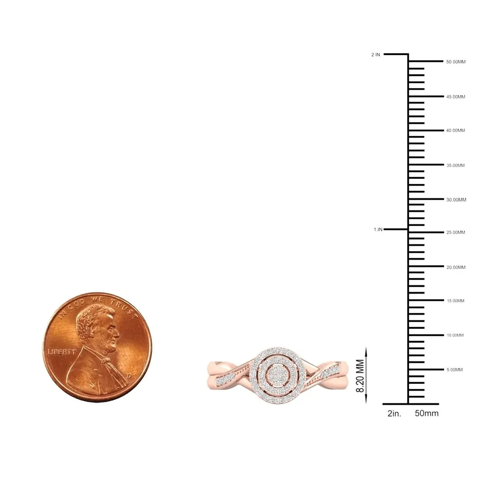 De Couer 10k Rose Gold 1/6ct TDW Diamond Halo Engagement Ring sold by Zulily product image thumbnail 5