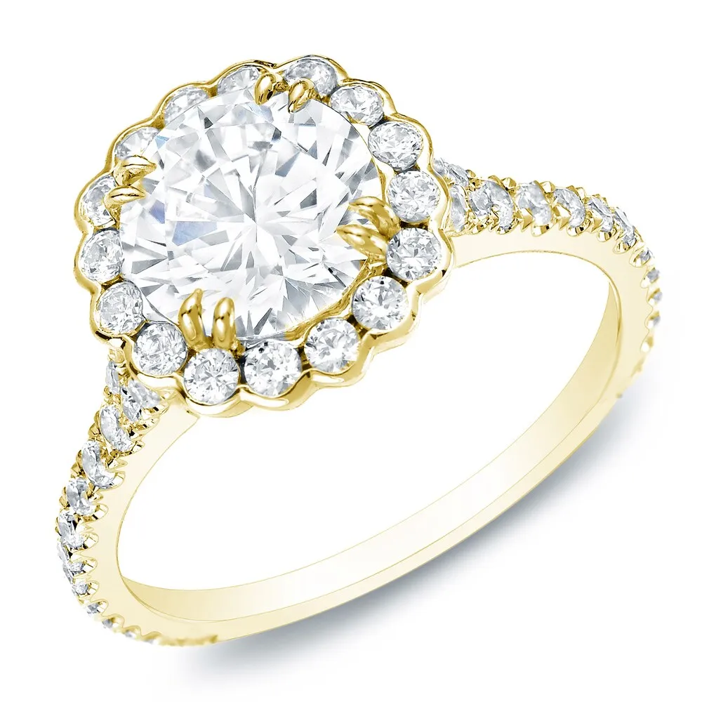 Auriya 14k Gold 2 1/3 carat TW Round Halo Diamond Engagement Ring sold by Zulily product image thumbnail 2