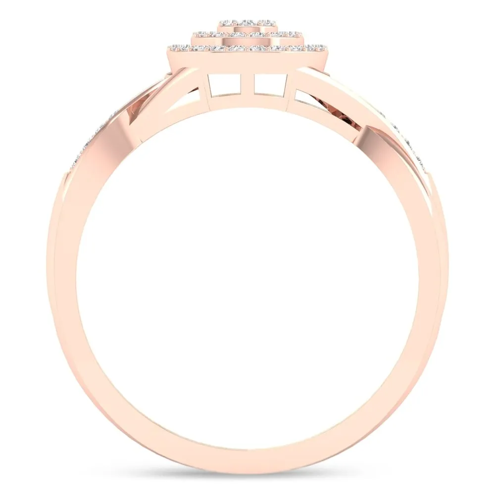 De Couer 10k Rose Gold 1/6ct TDW Diamond Halo Engagement Ring sold by Zulily product image thumbnail 3