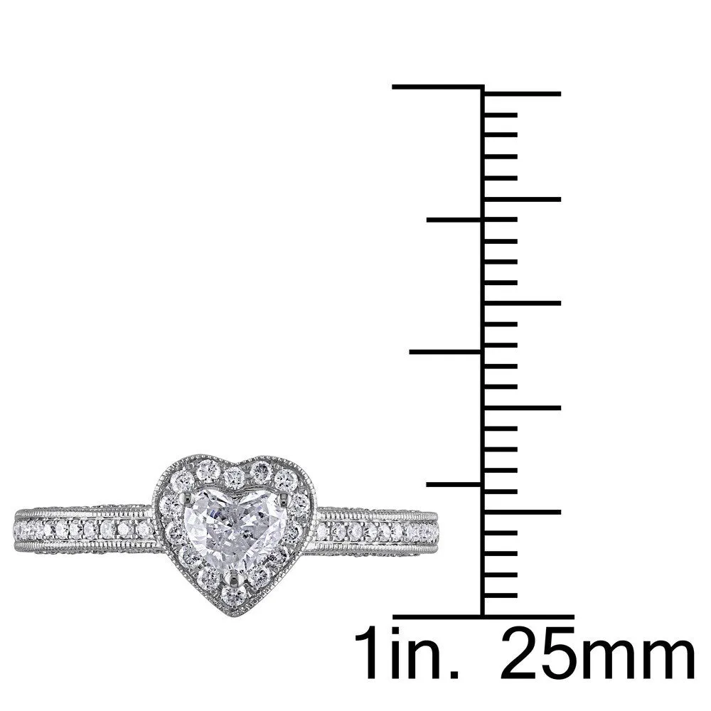 Miadora Signature Collection 14k White Gold 1/2ct TDW Diamond Heart Ring sold by Zulily product image thumbnail 5