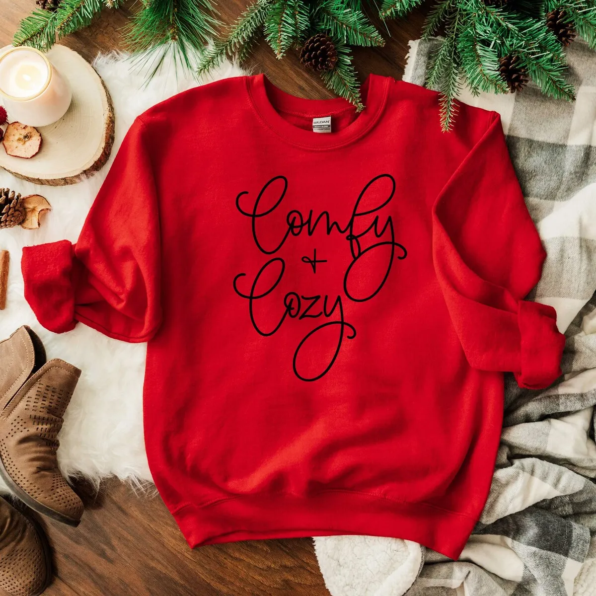 Comfy and Cozy Cursive Graphic Sweatshirt sold by Zulily product image thumbnail 2